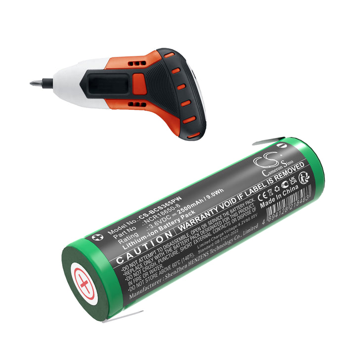 Black & Decker BDCS40G Type 1 CS3652LC CS3652LC Type 2 CS3652LC-GB LI3100 Type 3 LI4000 Type 1 LI4000 Type 5 Power Tool Replacement Battery