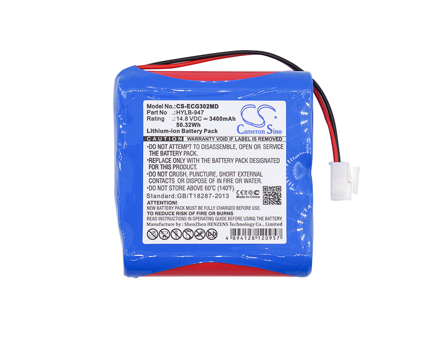 Biocare ECG-3010 ECG-3010 Digital 3-channel ECG 3400mAh Medical Replacement Battery