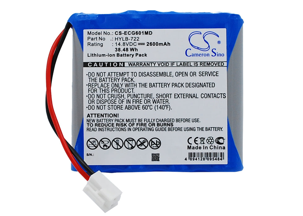 Biocare ECG-6010 ECG-6020 iE6 2600mAh Medical Replacement Battery