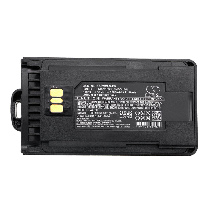 Motorola VX-261 VX-264 VX-451 EVX-531 EVX-534 EVX-539 1500mAh Two Way Radio Replacement Battery