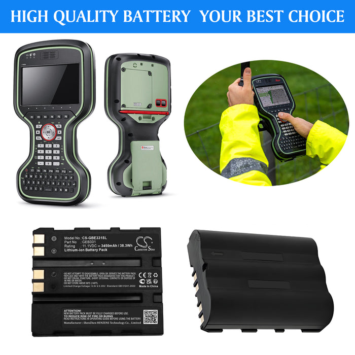 Leica CS20,CS20 Controller,CS20 field controller,GS18 GNSS antennas,LS10,LS10 Digital leve 3450mAh Survey Multimeter and Equipment Replacement Battery