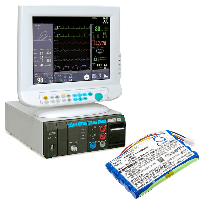 GE Datex-Ohmeda S 5 Datex-Ohmeda S 5 PATIENT MONIT Datex-Ohmeda S 5CAM Datex-Ohmeda S5 Datex-Ohmeda S5 PATIENT MONITO Date Medical Replacement Battery