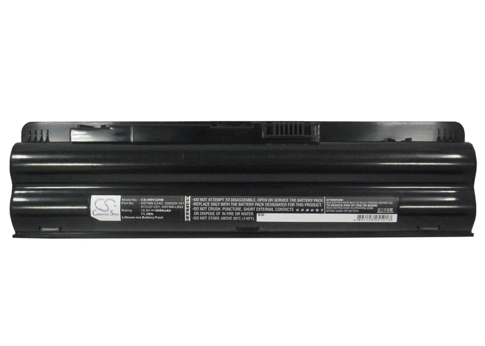 HP Pavilion dv3-2000 Pavilion dv3-2001tu Pavilion dv3-2001tx Pavilion dv3-2002tu Pavilion dv3-2003tu P 6600mAh Laptop and Notebook Replacement Battery