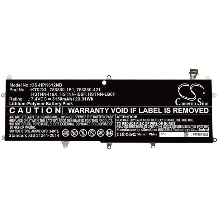 HP Pro X2 612 G1 Keyboard Laptop and Notebook Replacement Battery