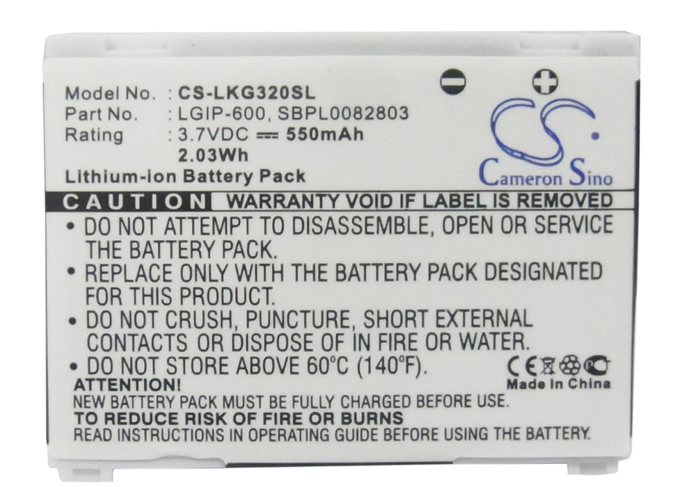 LG KG-320,KG320,MG-320c,MG320c Mobile Phone Replacement Battery