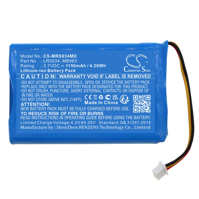 MIR Spirobank II Basic Spirometer Spirobank II Smart BLE Spirome Spirodoc Spirometer 1150mAh Medical Replacement Battery