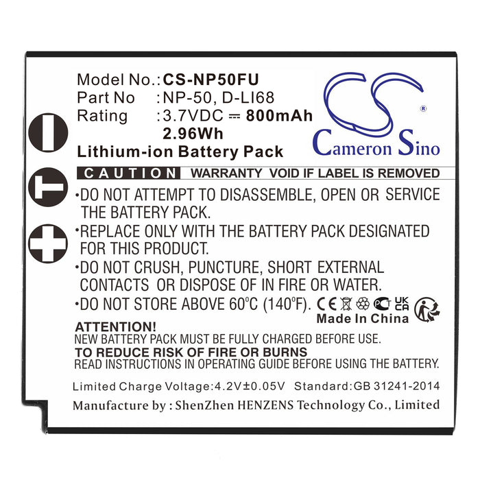 Ricoh WG-M2,WG-M1 Camera Replacement Battery
