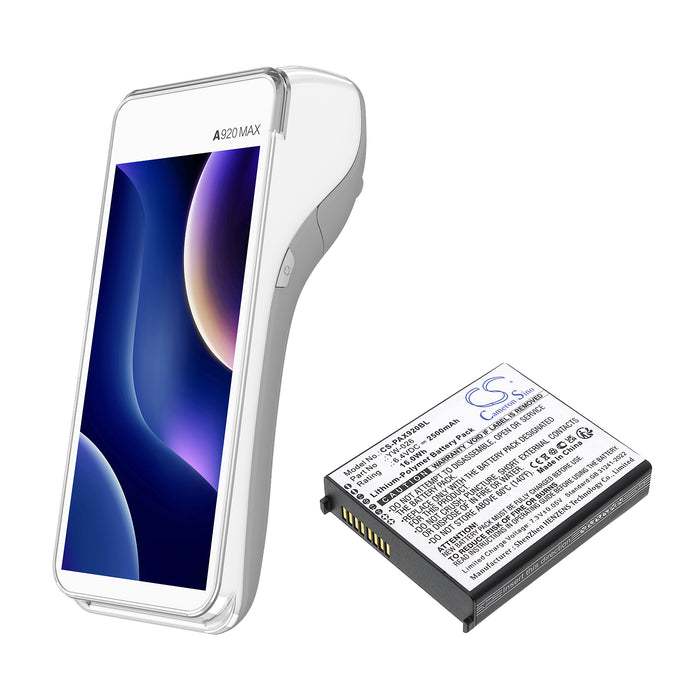 Pax A920 MAX Payment Terminal Replacement Battery