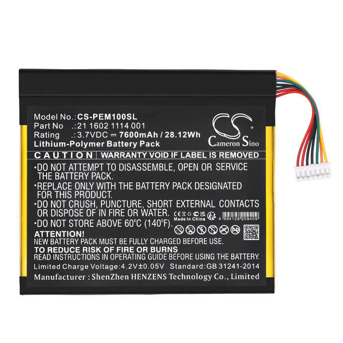 PEUGEOT EM-100 Tablet Replacement Battery