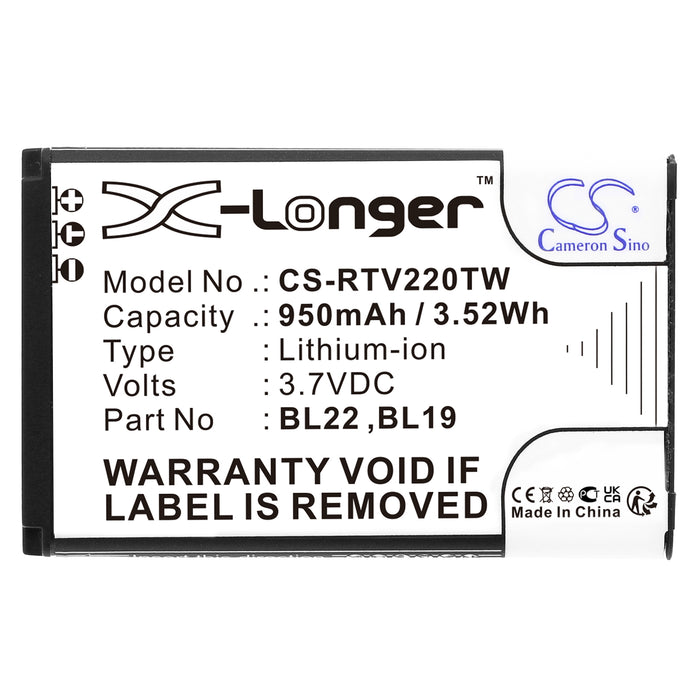 Retevis RT22 RT22S DT22 RT622 RT15 RT19 RT619 Two Way Radio Replacement Battery