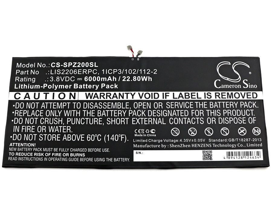Sony Xperia Tablet Z2,Xperia Tablet Z2 TD-LTE,SOT21,Castor,SGP551,SGP521,SGP511,SGP541,SGP512,SGP561 Tablet Replacement Battery