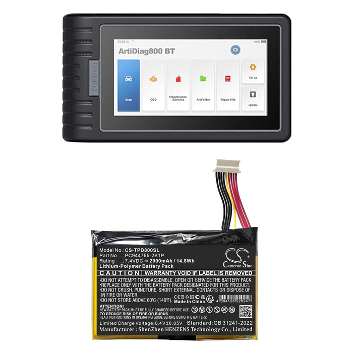 Topdon AD800BT ArtiDiag800BT ArtiDiag800BT Diagnostic Diagnostic Scanner Replacement Battery