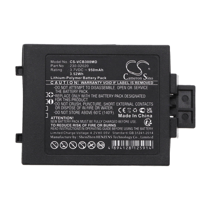 Vocera B3000E B3000N Communications Badge B3000 950mAh Black Medical Replacement Battery