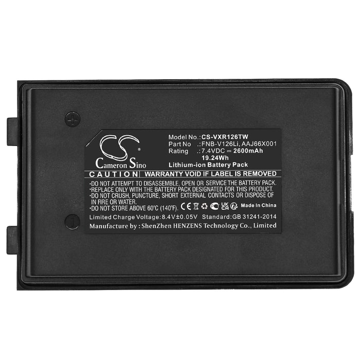 Vertex Standard VX-160 VX-180 VX-210A VX-410 VX-420 VX-130 VX-420A VX-110 VX-120 VX-150 VX-210 VX-400 VX-A12 0 VX-A2 Two Way Radio Replacement Battery
