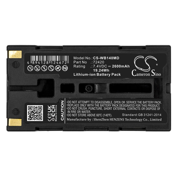 Welch-Allyn 14001 14011 14021 14031 72420 SureSight 14001 SureSight 14010 SureSight 14011 SureSight 14021 SureSight 14031 Medical Replacement Battery