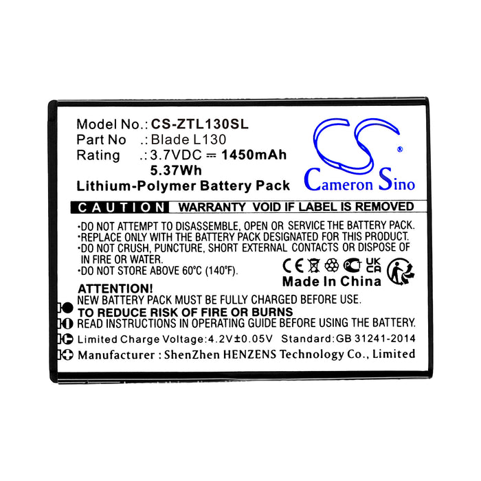 Zebra Blade L130 GRAND MAX Mobile Phone Replacement Battery