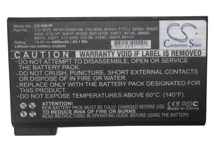 Dell Inspiron 2500 C700 Inspiron 2500 C800 Inspiron 2500 C900 Inspiron 2500 P1.0G Inspiron 2500 PIII 700 Inspi Laptop and Notebook Replacement Battery-5
