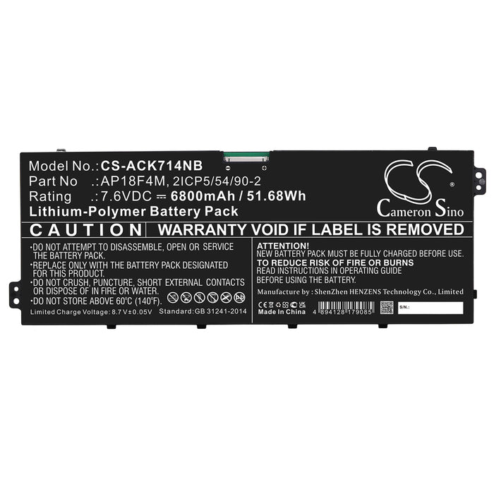 Acer CChromebook 715 CB715-1W-57CC Chromebook 714 CB714-1W-3313 Chromebook 714 CB714-1W-552W Chromebook 714 CB Laptop and Notebook Replacement Battery