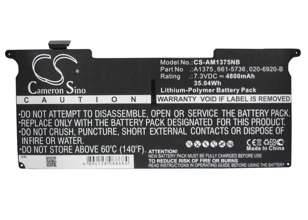 Apple MacBook Air 11in A1370 2010 MacBook Air 3.1 Late 2010 Macbook Air3.1 1.4 GHz Macbook MC505 MC505LL A MC5 Laptop and Notebook Replacement Battery-5