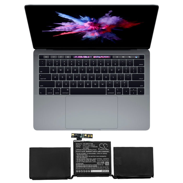 Apple MacBook Pro 13 Inch Two Thunde Macbook Pro EMC 3301 Macbook Pro Retina 13.3 A2159 MUHN2LL A MUHP2LL A MU Laptop and Notebook Replacement Battery-5