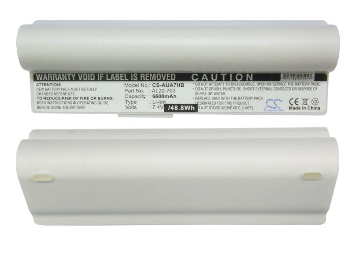 Asus Eee PC 701SD Eee PC 701SDX Eee PC 703 Eee PC 900a Eee PC 900-BK010X Eee PC 900-BK028 Eee PC 6600mAh White Laptop and Notebook Replacement Battery-5