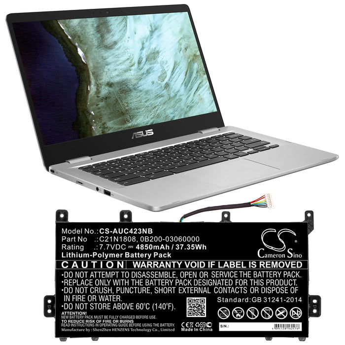 Asus C423 C423NA C423NA-0031AN4200 C423NA-1A C423NA-BV0001 C423NA-BV0017 C423NA-BV0028 C423NA-BV0044 C423NA-BV Laptop and Notebook Replacement Battery-5