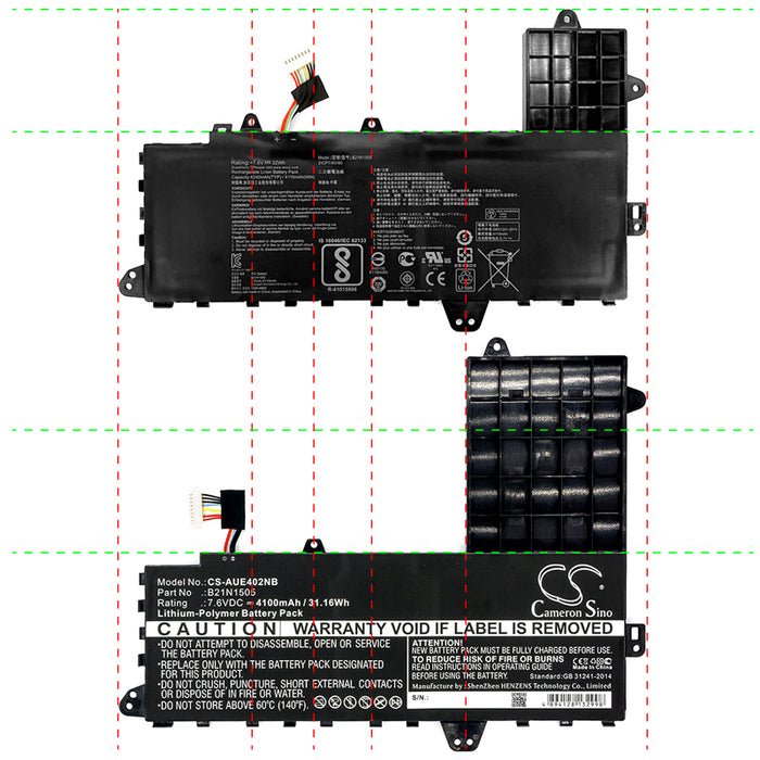 Asus E402MA-WX0001T E402N E402NA-0072AN3450 E402NA-2A E402NA-BS91-CB E402NA-DB01-BL E402NA-FA021T E402NA-FA027 Laptop and Notebook Replacement Battery-5