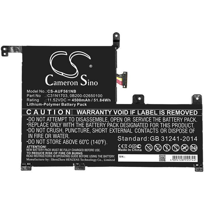 Asus Q505UA Q505UA-BI5T7 Q505UA-BI5T9 Q525UA Q525UA-BI7T9 UX561UA UX561UA-1A UX561UA-1B UX561UA-2G UX561UA-8G  Laptop and Notebook Replacement Battery-3