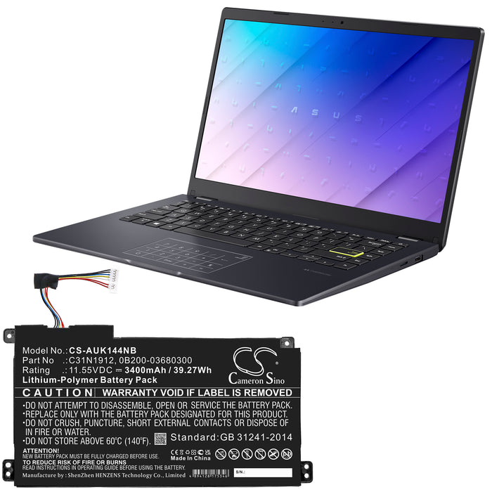 Asus E502NA-2A E502NA-2B E502NA-2C E502NA-DM001T E502NA-DM002T E502NA-DM003 E502NA-DM005 E502NA-DM006  3400mAh Laptop and Notebook Replacement Battery-6