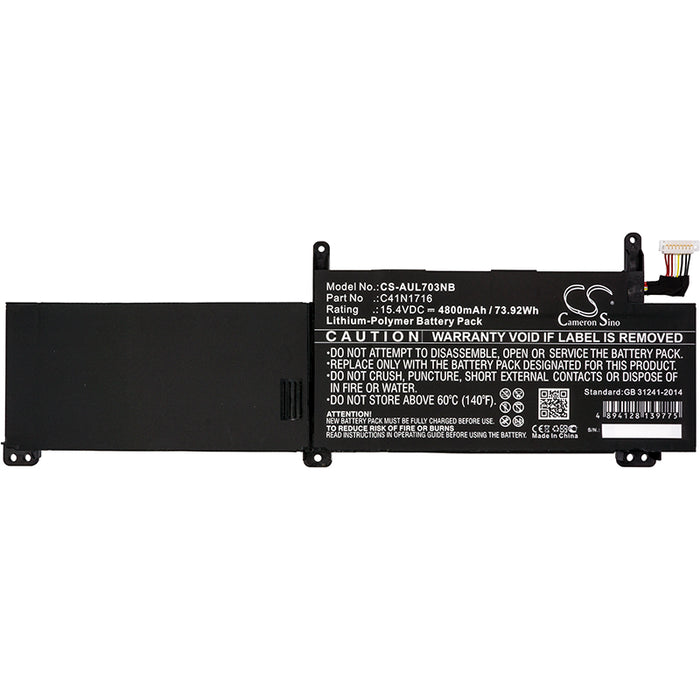 Asus GL703GM GL703GM-0051A8750H GL703GM-71200T GL703GM-78B06CS1 GL703GM-E5011T GL703GM-E5014T GL703GM-E5016 GL Laptop and Notebook Replacement Battery-3