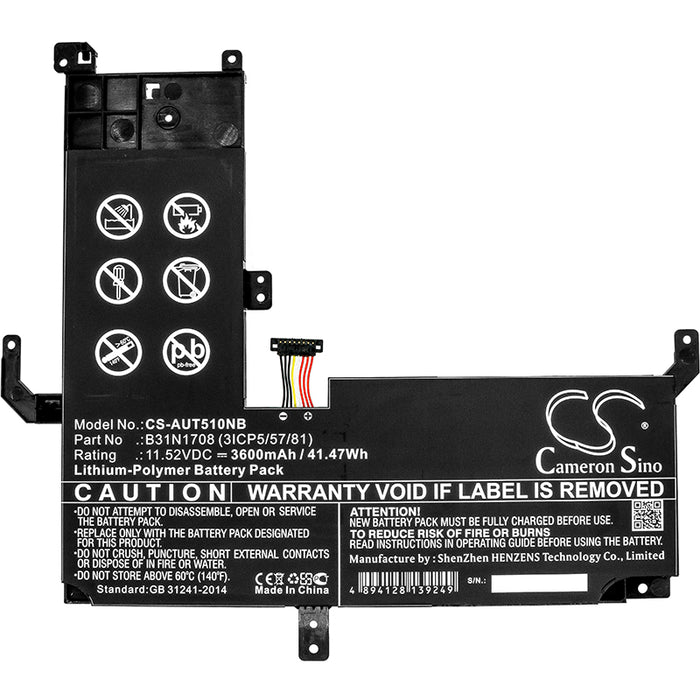 Asus TP510 TP510UA TP510UA-1A TP510UA-DH71T TP510UA-E8016T TP510UA-E8066T TP510UA-E8073T TP510UA-E8077T TP510U Laptop and Notebook Replacement Battery-3