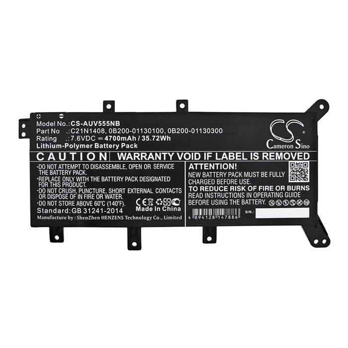 Asus A555LJ A555LJ-DM941T A555LJ-XO912T A555LJ-XO916T A555LJ-XX031H A555LJ-XX1268T A555QG A555QG9600 A555QG962 Laptop and Notebook Replacement Battery-3