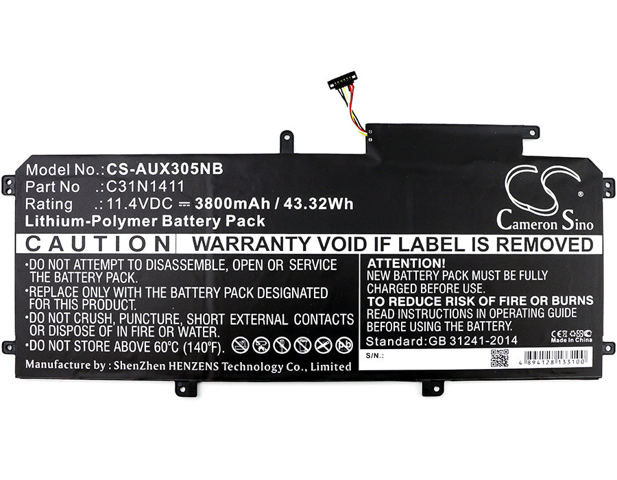 Asus U305CA6Y30 U305F 13.3 inch U305FA5Y10 U305FA5Y71 U305L UX305CA UX305CA-1A UX305CA-1B UX305CA-1C UX305CA-2 Laptop and Notebook Replacement Battery-3