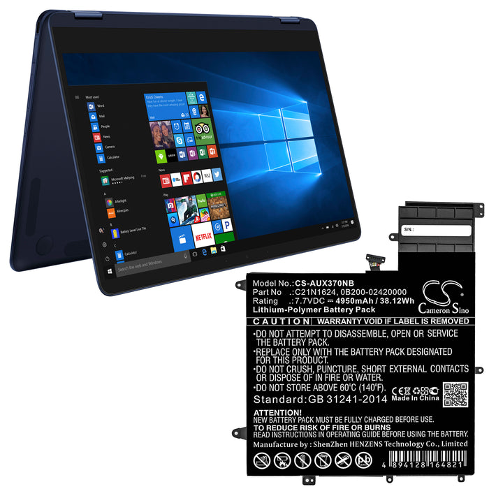 Asus 0B200-02420000P-B2B2A-711-005R Q325U Q325UA Q325UA-BI7T18 Q325UA-BI7T21 Q325UAR Q325U-BI7T18 UX370UA UX37 Laptop and Notebook Replacement Battery-5