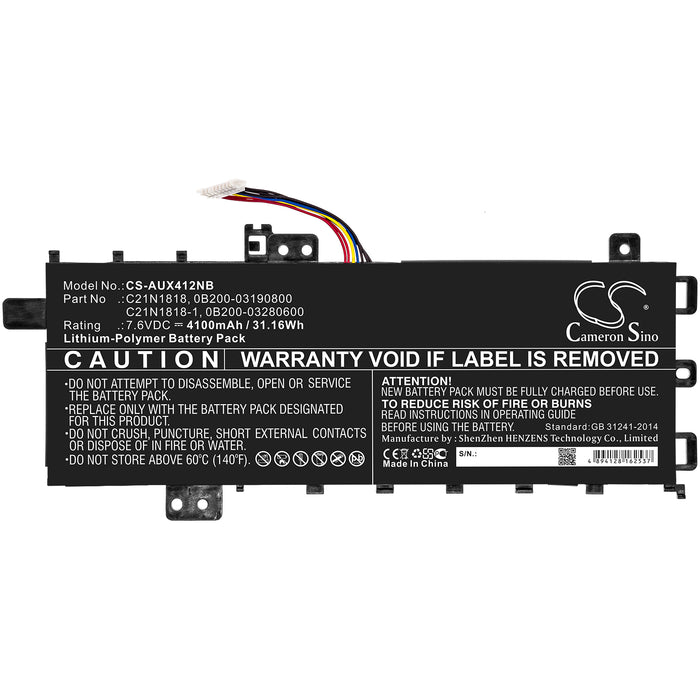 Asus A412FA A412UA A412UB F412DA F412FA F412UA F512FA-BQ067T P1402FA P1402UA Pro 14 R424FA-EK109R R424FA-EK109 Laptop and Notebook Replacement Battery-3