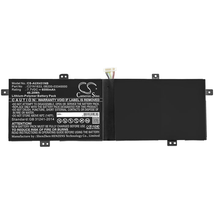 Asus BX431FA BX431FB K431FA K431FL S431FA S431FL S431FL-AM043T S431FL-EB064T S4500FA S4500FL U4500FA U4500FB U Laptop and Notebook Replacement Battery-3