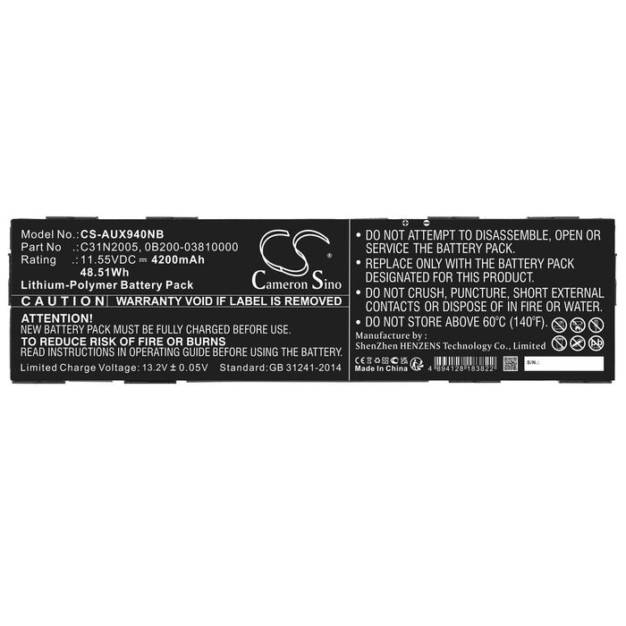 Asus B3402FEA B3402FEA-FVP1333R B3402FEA-FVP1635R ChromeBook CX9 Chromebook CX9 CX9400CEA DS762 Chrome 4200mAh Laptop and Notebook Replacement Battery