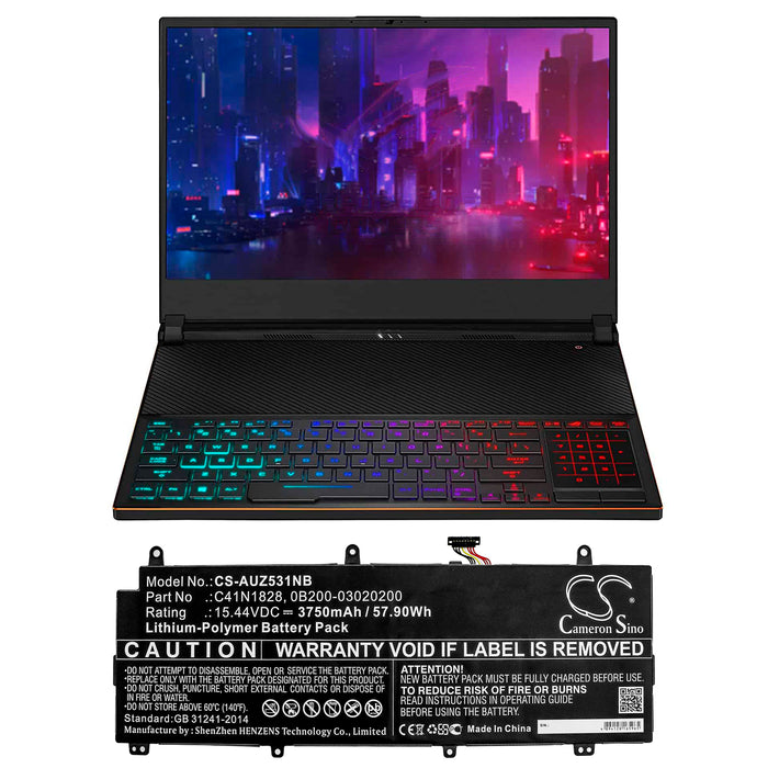 Asus GX531GV GX531GW GX531GW-78A27CB1 GX531GW-AH76 GX531GW-AS73 GX531GW-ES006T GX531GW-ES007T GX531GW-ES009T G Laptop and Notebook Replacement Battery-5