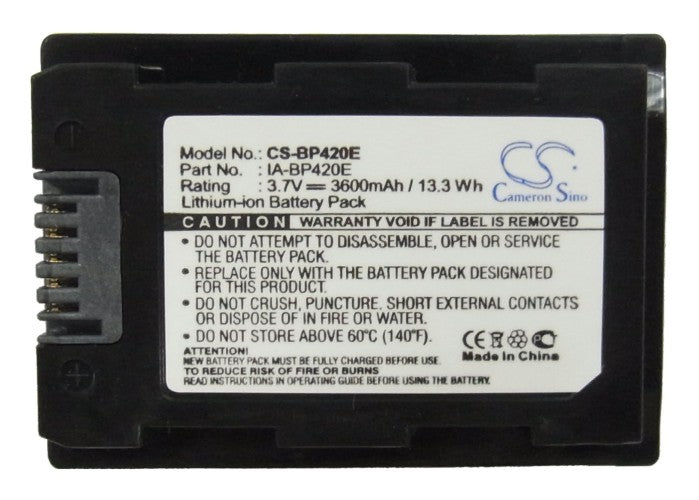 Samsung HMX-H200 HMX-H200BP HMX-H203 HMX-H203BN HMX-H204 HMX-H204BN HMX-H205 HMX-H205BN HMX-S10 HMX-S10BN HMX-S10BP HMX-S15 Camera Replacement Battery-5