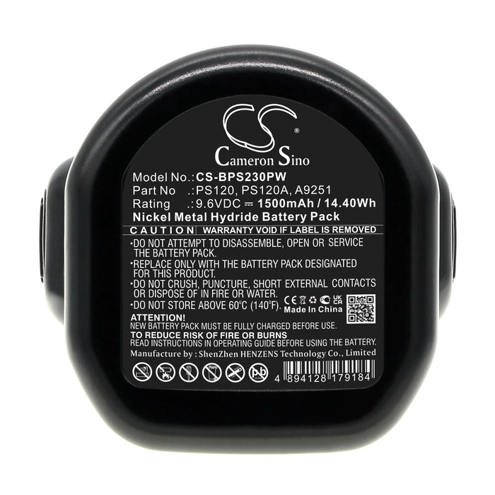 Black & Decker CD231 CD231K CD231P8 CD9600 CD9600K CD9600K-2 CD9602 CD9602K CD9602SB CD960K CD961 FS432 FS96 FS9661FK F Power Tool Replacement Battery