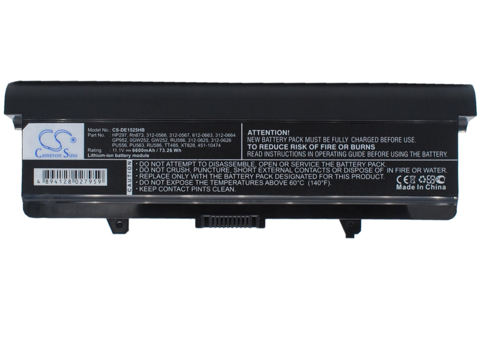 Dell Inspiron 1525 Inspiron 1526 Inspiron  6600mAh Replacement Battery-main
