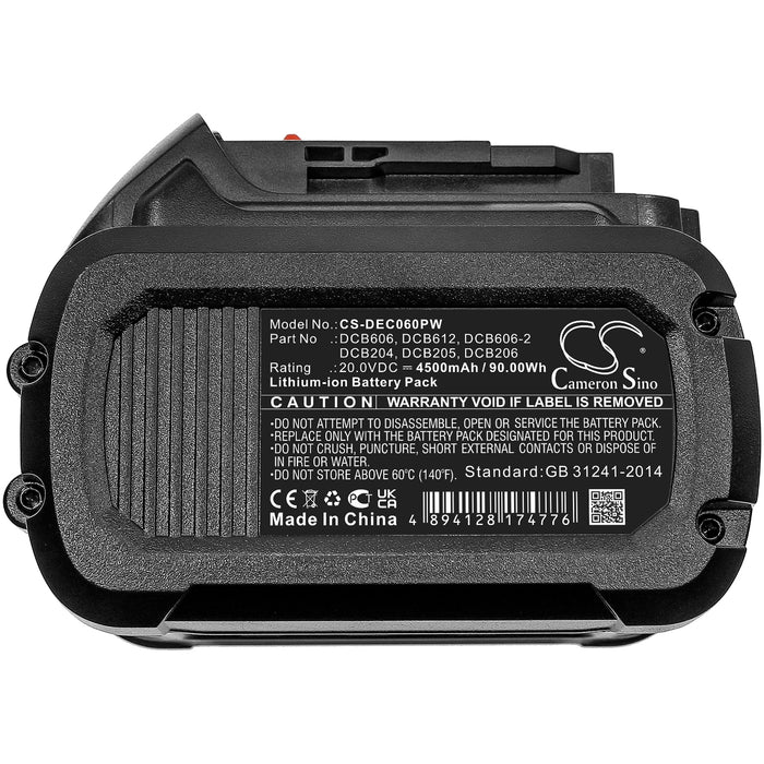 DeWalt 120V MAX 12V MAX Li-ion 20V MAX 60V MAX CL3.C18S DCB184 DCB184-XJ DCB184-XR DCD700 DCD710 DCD710D2-QW DC 4500mAh Power Tool Replacement Battery