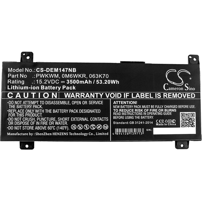 Dell 14-7000 14-7466 14-7467 Inspiron 14 7000 Inspiron 14 7466 Inspiron 14 7467 Inspiron 14 GAMING 7467 Inspir Laptop and Notebook Replacement Battery-3