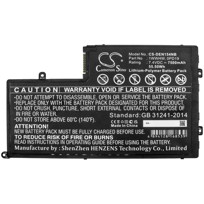 Dell INS14MD-1328R INS14MD-1328S INS14MD-1528R INS14MD-1528S INS14MD-1628R INS14MD-1628S INS14MD-1628T 7500mAh Laptop and Notebook Replacement Battery-3
