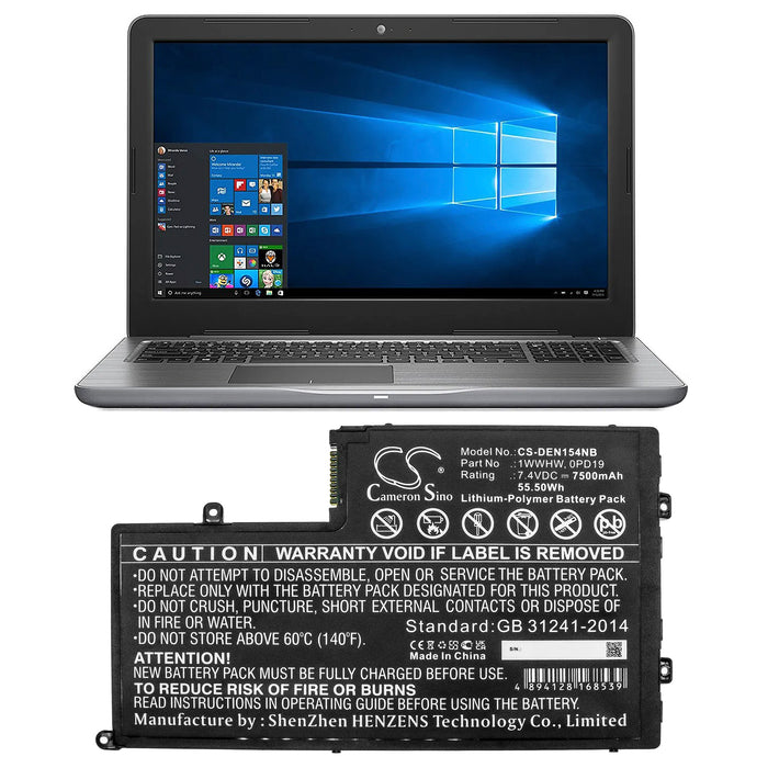 Dell INS14MD-1328R INS14MD-1328S INS14MD-1528R INS14MD-1528S INS14MD-1628R INS14MD-1628S INS14MD-1628T 7500mAh Laptop and Notebook Replacement Battery-5
