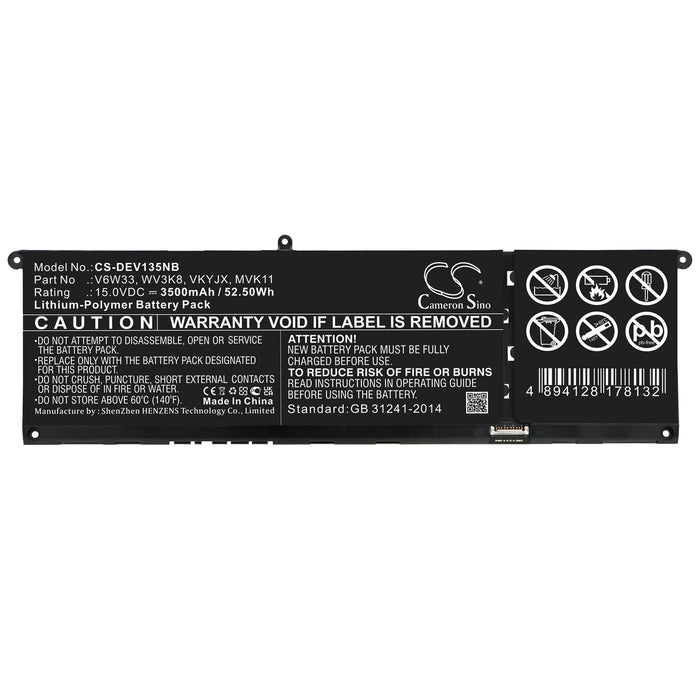 Dell Inspiron 13 5310 Inspiron 14 5410 Inspiron 14 5410 2-in-1 Inspiron 14 5418 Inspiron 15 3510 Inspiron 15 3 Laptop and Notebook Replacement Battery