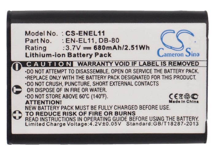 Pentax Optio M50 Optio S1 Optio V20 Optio W60 Optio W80 Optio L50 Optio M50 Optio M60 Optio V20 Optio W60 Optio W80 Camera Replacement Battery-5