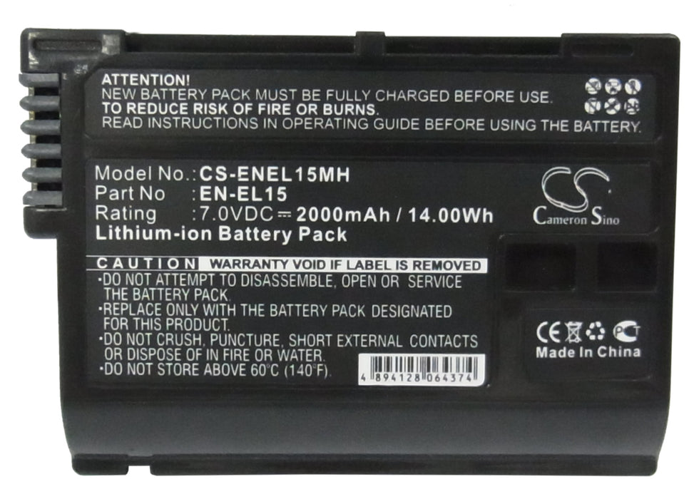 Nikon 1 V1 Coolpix D7000 D600 D610 D7000 D7100 D7200 D750 D800 D800E D810 D810A Digital SLR D800 MB-D12 2000mAh Camera Replacement Battery-5