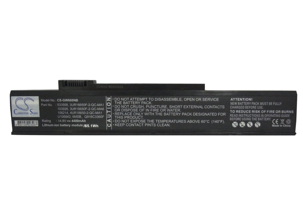 Gateway 6000 6010GZ 6018GH 6018GZ 6020GZ 6021GH 6021GZ 6022GZ 6023GP 6500 6510GZ 6525GP 8500 8510GH 85 4400mAh Laptop and Notebook Replacement Battery-5