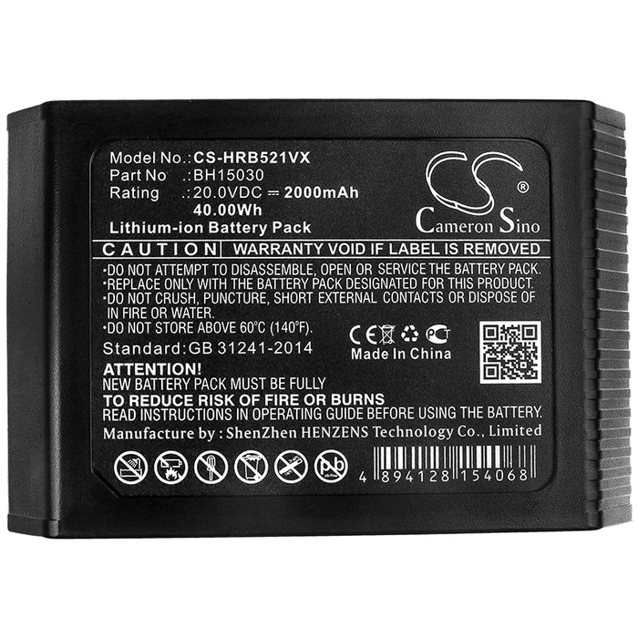 Hoover BH12001 BH53310 BH53350 BH53420 BH53420PC BH53420PCE BH55210 BH57005 BH57005ID BH57010 BH57105 BH57125 BH572 2000mAh Vacuum Replacement Battery-5